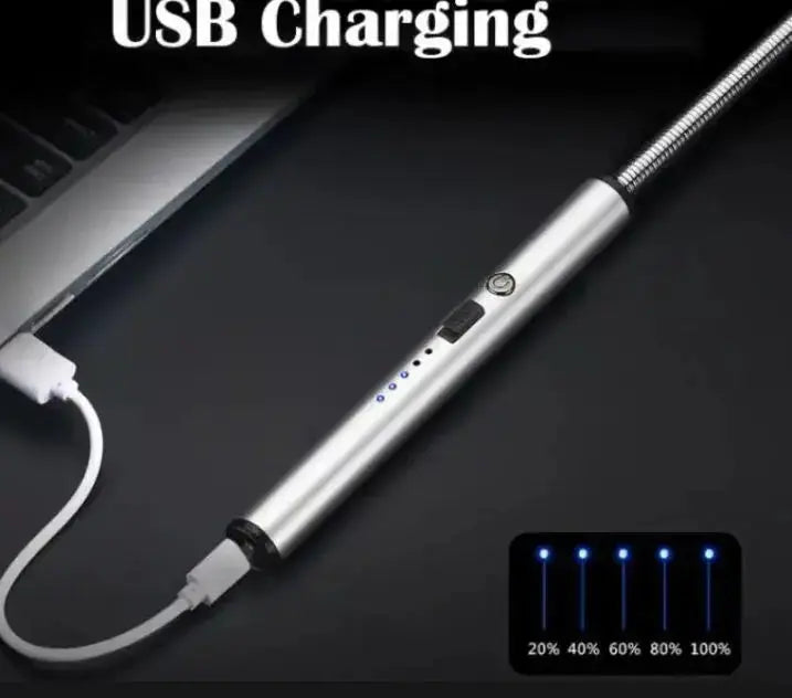 Rechargeable Electric Kitchen Lighter with long Neck,USB Arc lighter Easy to use, Plasma Stove Lighter, Flameless BBQ Lighter for Stove - IVY MART Rechargeable Electric Kitchen Lighter with long Neck,USB Arc lighter Easy to use, Plasma Stove Lighter, Flameless BBQ Lighter for Stove