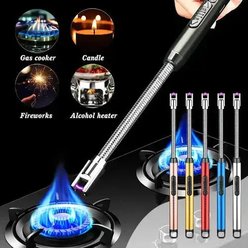 Rechargeable Electric Kitchen Lighter with long Neck,USB Arc lighter Easy to use, Plasma Stove Lighter, Flameless BBQ Lighter for Stove - IVY MART Rechargeable Electric Kitchen Lighter with long Neck,USB Arc lighter Easy to use, Plasma Stove Lighter, Flameless BBQ Lighter for Stove