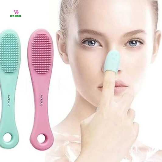 Silicone Nose Brush Facial Pore Cleaner Finger Shape Double-side Scrub Nose Clean Brush Blackhead Remove Washing Skin Care Tool